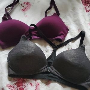 Two Women's Bra(s) Purple & Gray Warner's 34B